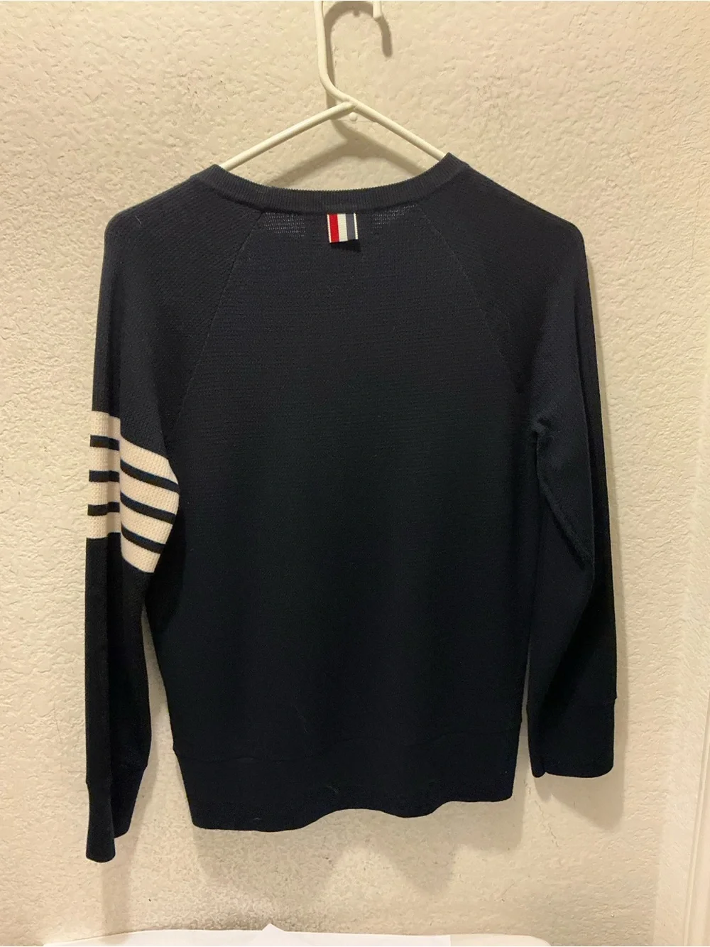 Thom Browne 4- Bar stripe Dark Navy Crewneck Knit Sweater size 40